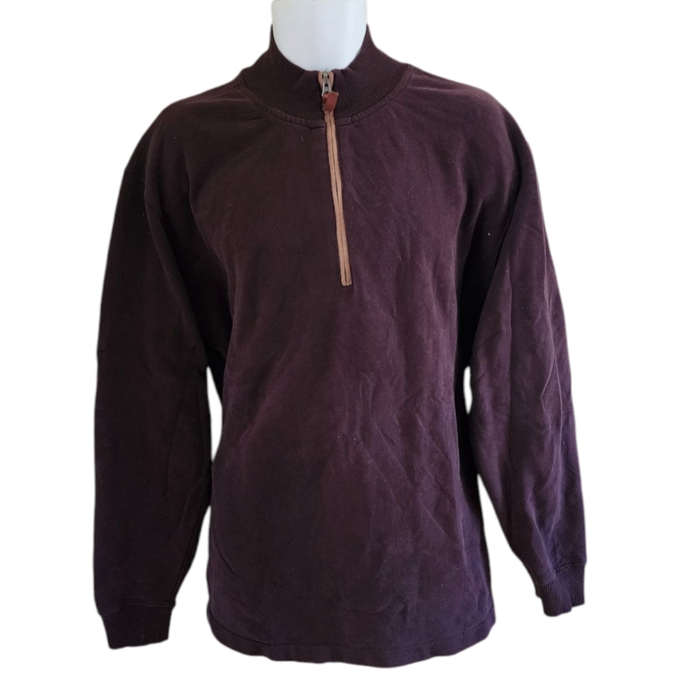Woolrich 1/4 Zip Suede Elbow Patch Sweater - Men's XL